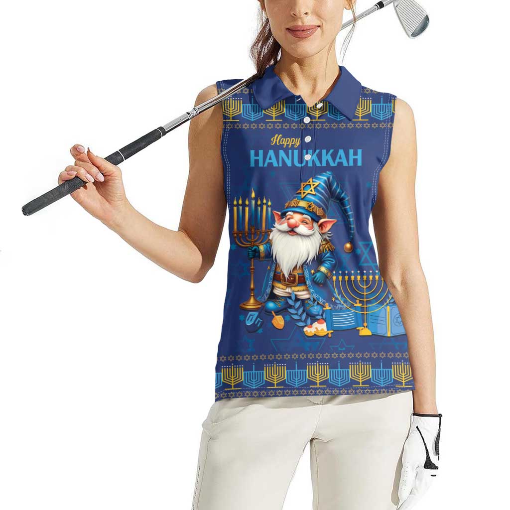 Hanukkah Jewish Star of David Women Sleeveless Polo Shirt Chilling With My Gnomies - Wonder Print Shop