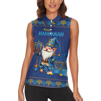 Hanukkah Jewish Star of David Women Sleeveless Polo Shirt Chilling With My Gnomies - Wonder Print Shop