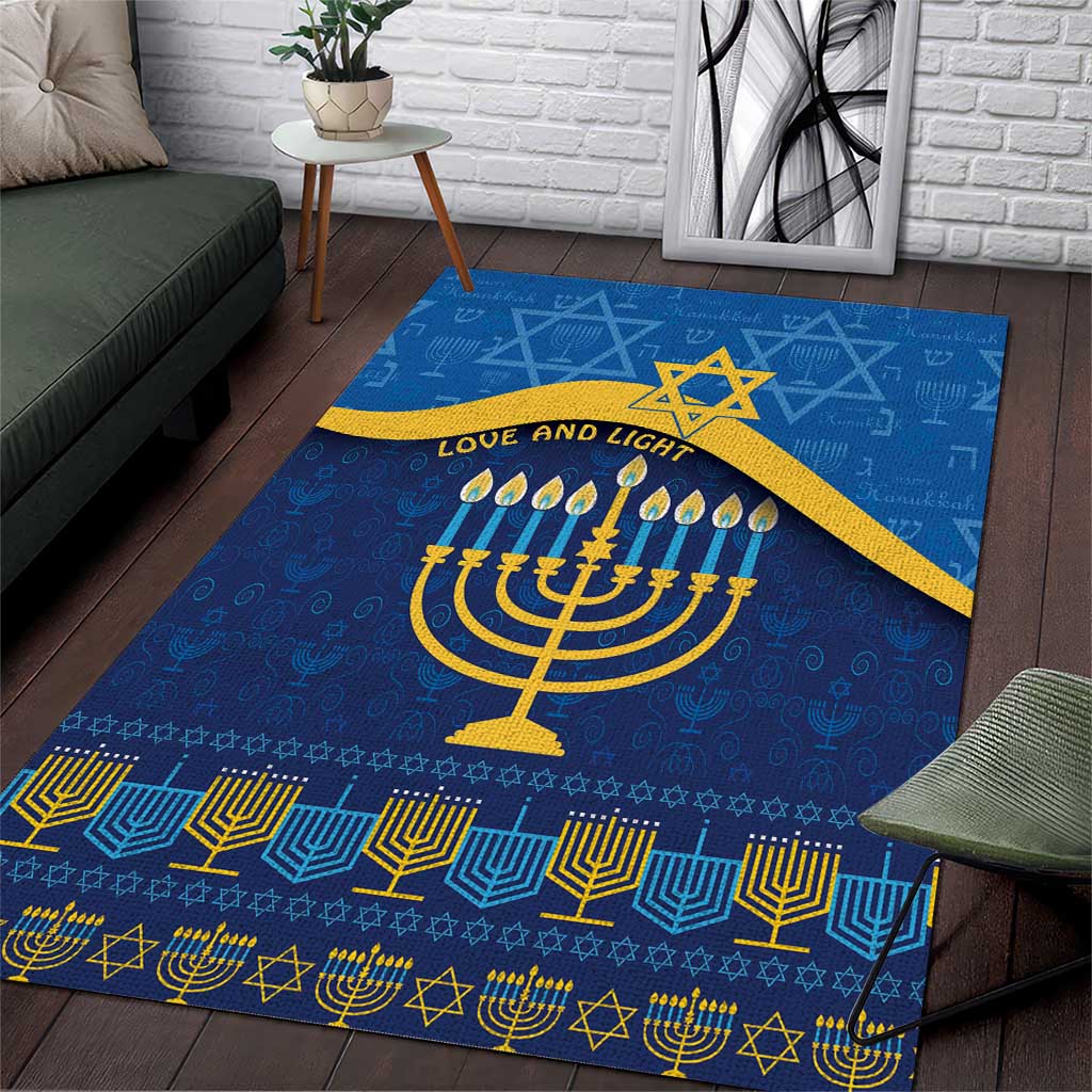 Love and Light Hanukkah Area Rug The Hanukkiah Menorah Pattern LT9 - Wonder Print Shop