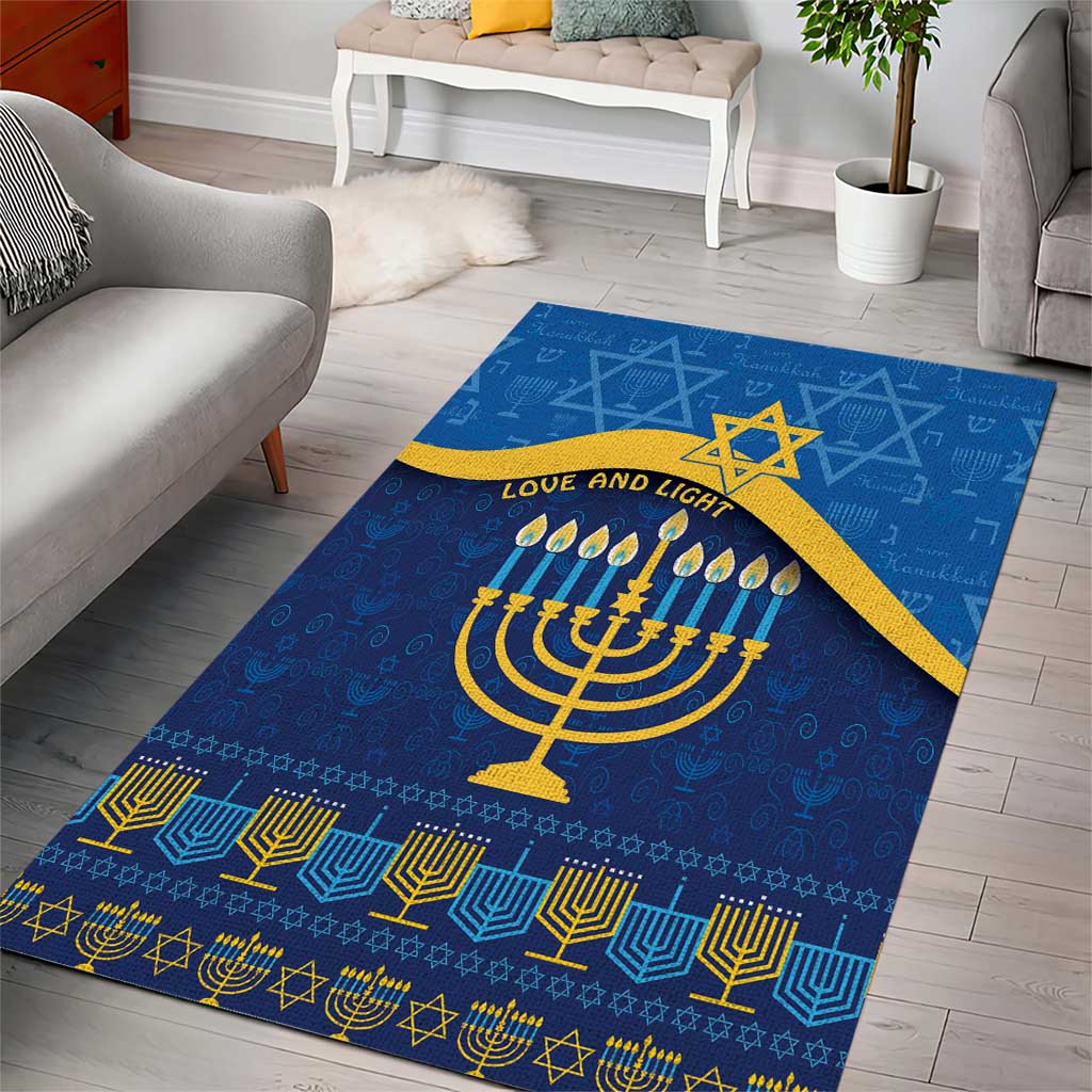 Love and Light Hanukkah Area Rug The Hanukkiah Menorah Pattern LT9 - Wonder Print Shop