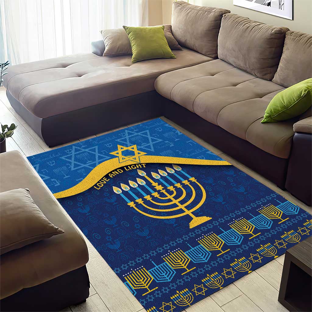 Love and Light Hanukkah Area Rug The Hanukkiah Menorah Pattern LT9 - Wonder Print Shop
