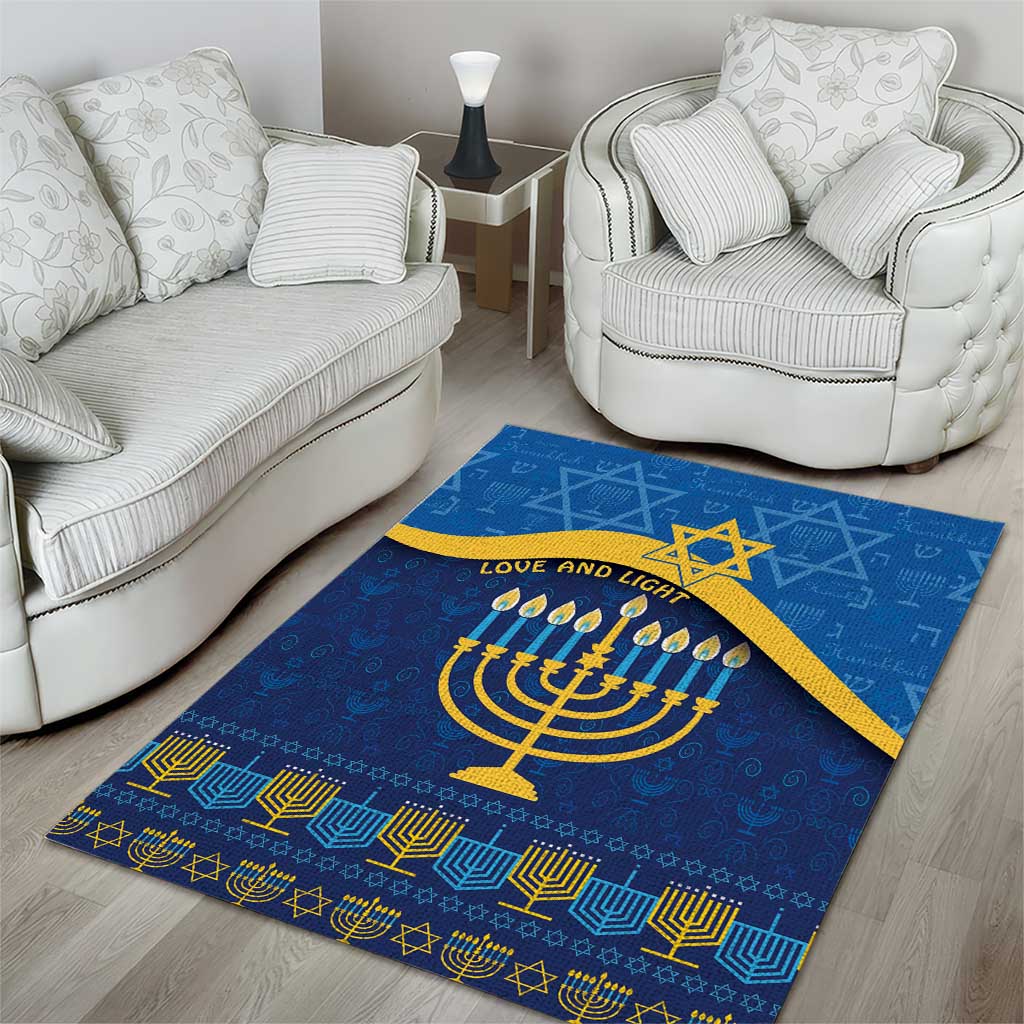 Love and Light Hanukkah Area Rug The Hanukkiah Menorah Pattern LT9 - Wonder Print Shop