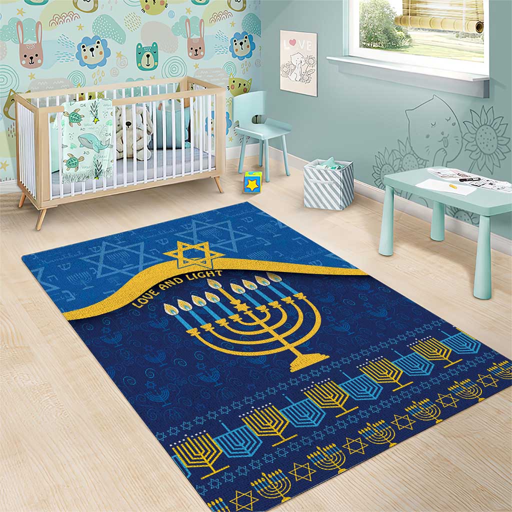 Love and Light Hanukkah Area Rug The Hanukkiah Menorah Pattern LT9 - Wonder Print Shop