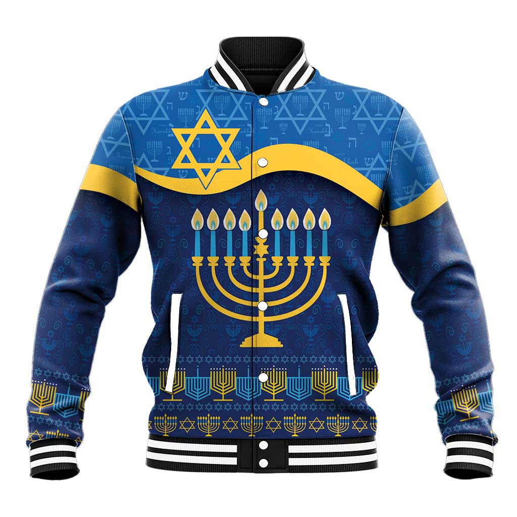 Love and Light Hanukkah Baseball Jacket The Hanukkiah Menorah Pattern LT9 - Wonder Print Shop
