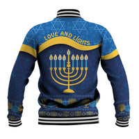Love and Light Hanukkah Baseball Jacket The Hanukkiah Menorah Pattern LT9 - Wonder Print Shop