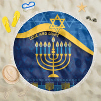 Love and Light Hanukkah Beach Blanket The Hanukkiah Menorah Pattern LT9 - Wonder Print Shop
