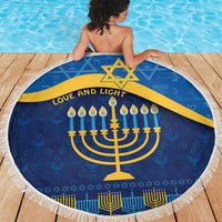 Love and Light Hanukkah Beach Blanket The Hanukkiah Menorah Pattern LT9 - Wonder Print Shop