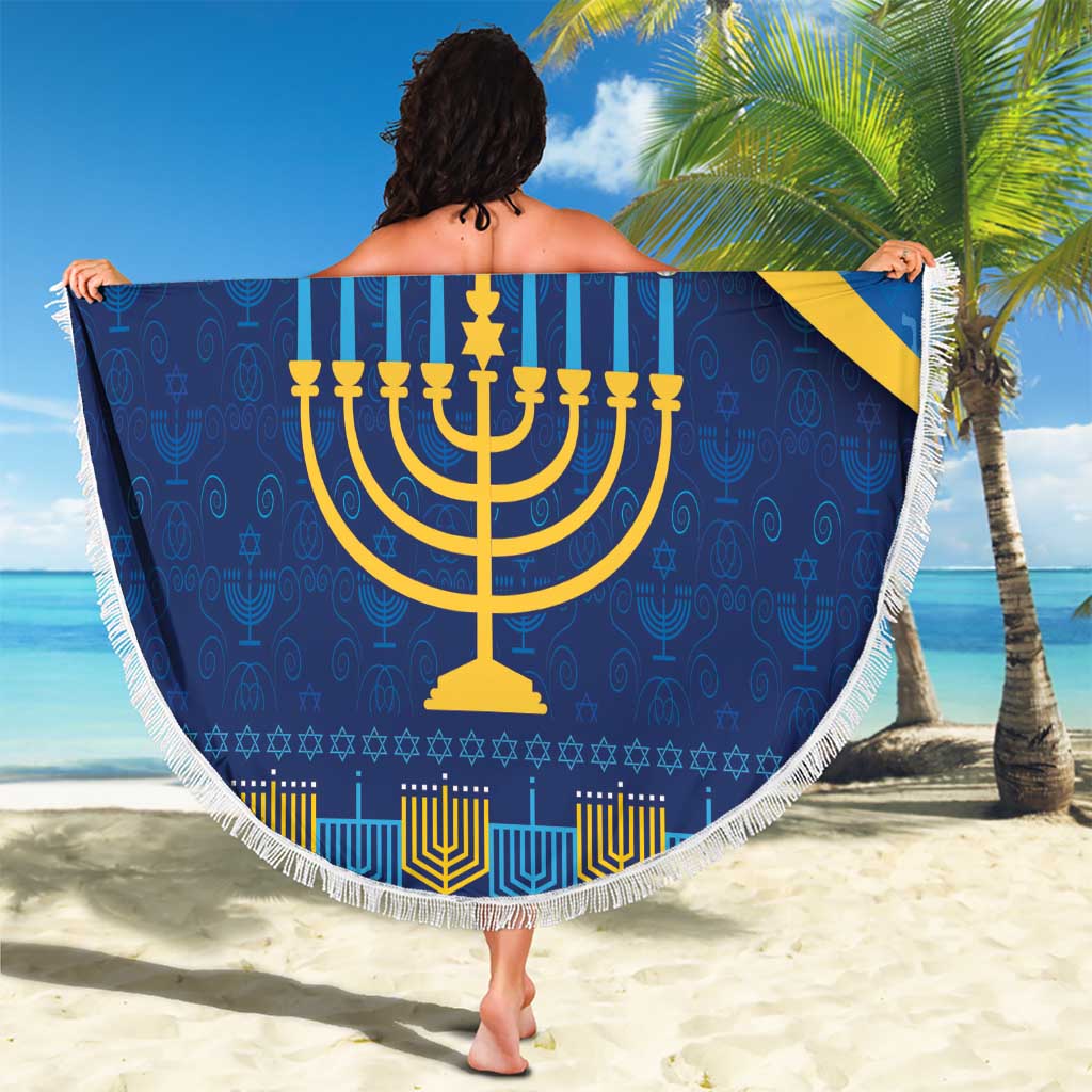 Love and Light Hanukkah Beach Blanket The Hanukkiah Menorah Pattern LT9 - Wonder Print Shop