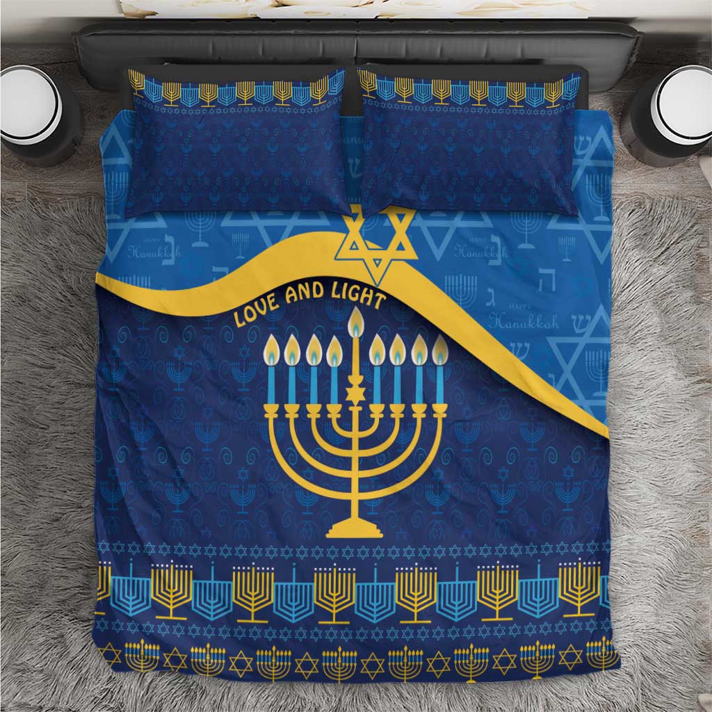 Love and Light Hanukkah Bedding Set The Hanukkiah Menorah Pattern LT9 - Wonder Print Shop