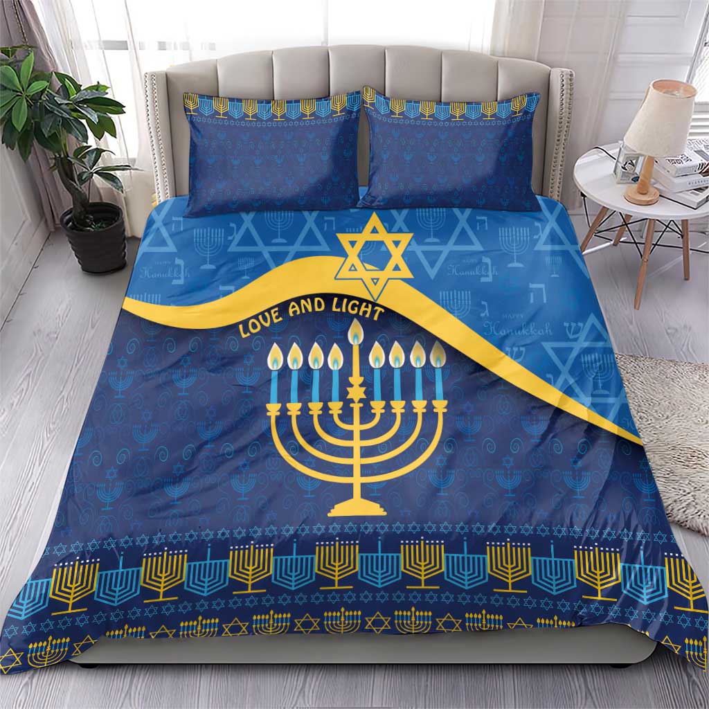 Love and Light Hanukkah Bedding Set The Hanukkiah Menorah Pattern LT9 - Wonder Print Shop