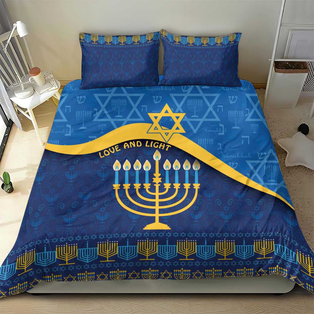 Love and Light Hanukkah Bedding Set The Hanukkiah Menorah Pattern LT9 - Wonder Print Shop