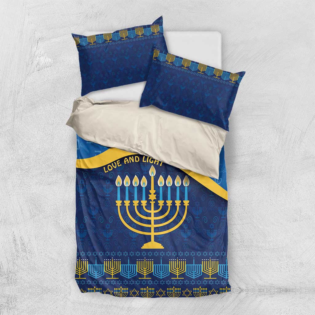 Love and Light Hanukkah Bedding Set The Hanukkiah Menorah Pattern LT9 - Wonder Print Shop