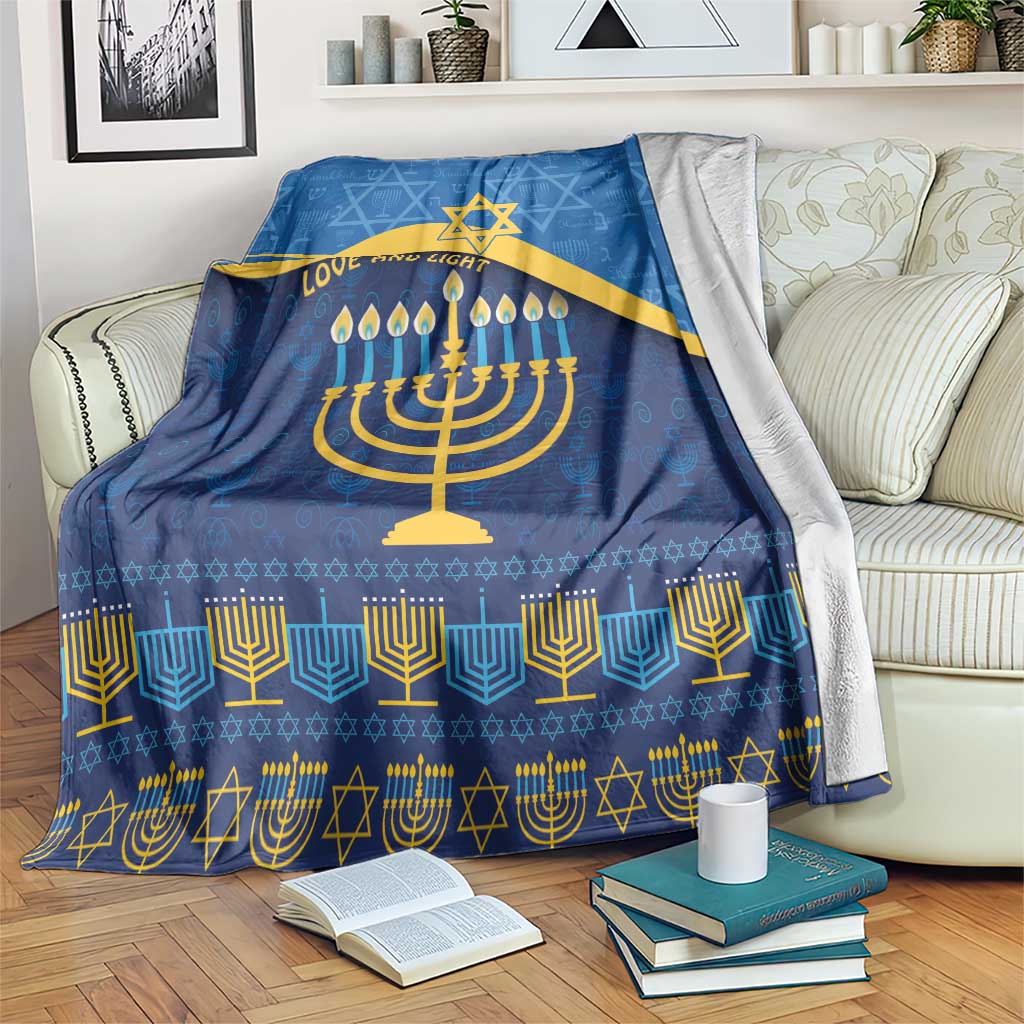 Love and Light Hanukkah Blanket The Hanukkiah Menorah Pattern