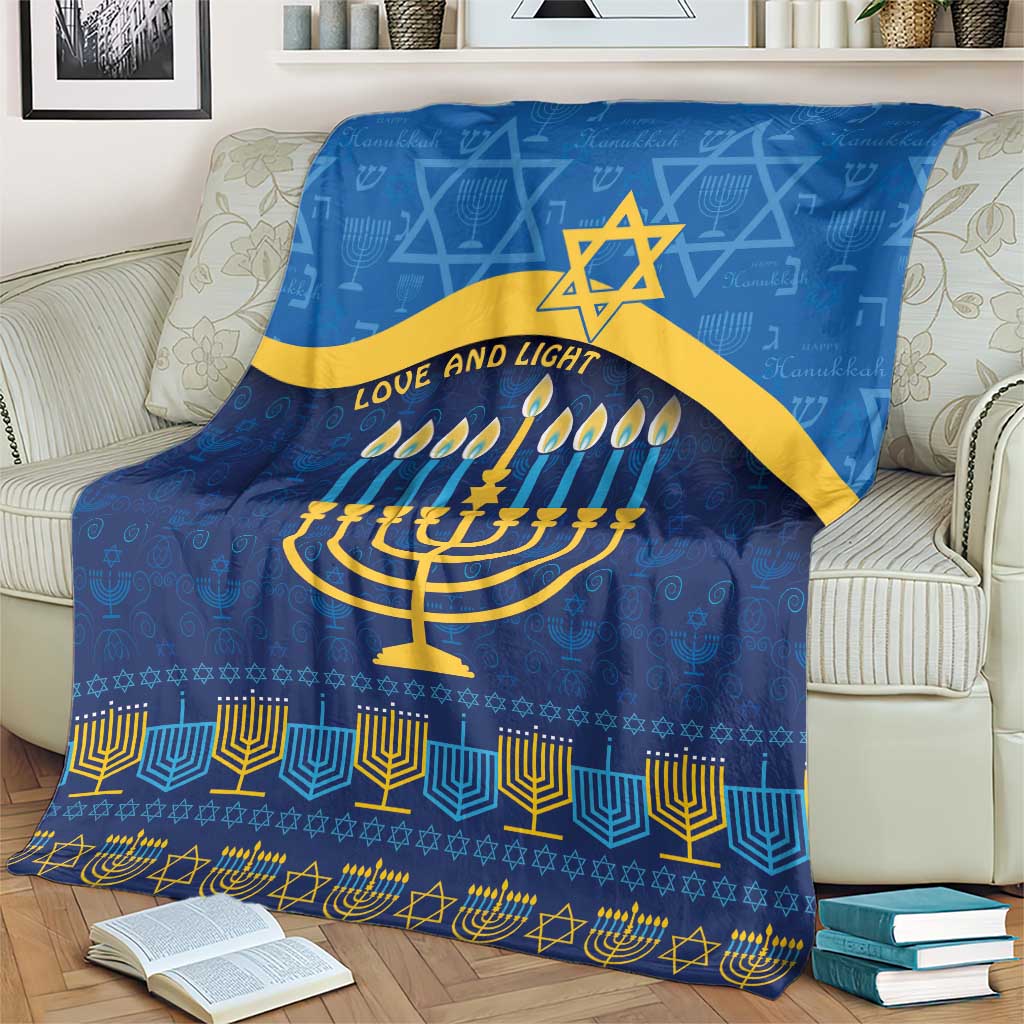 Love and Light Hanukkah Blanket The Hanukkiah Menorah Pattern