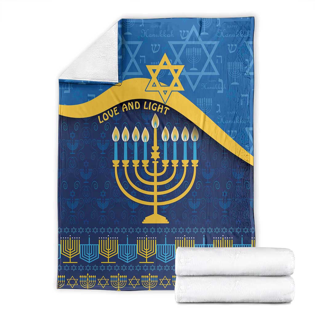 Love and Light Hanukkah Blanket The Hanukkiah Menorah Pattern