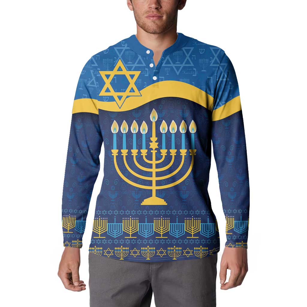 Love and Light Hanukkah Button Sweatshirt The Hanukkiah Menorah Pattern LT9 - Wonder Print Shop