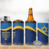 Love and Light Hanukkah 4 in 1 Can Cooler Tumbler The Hanukkiah Menorah Pattern LT9 - Wonder Print Shop