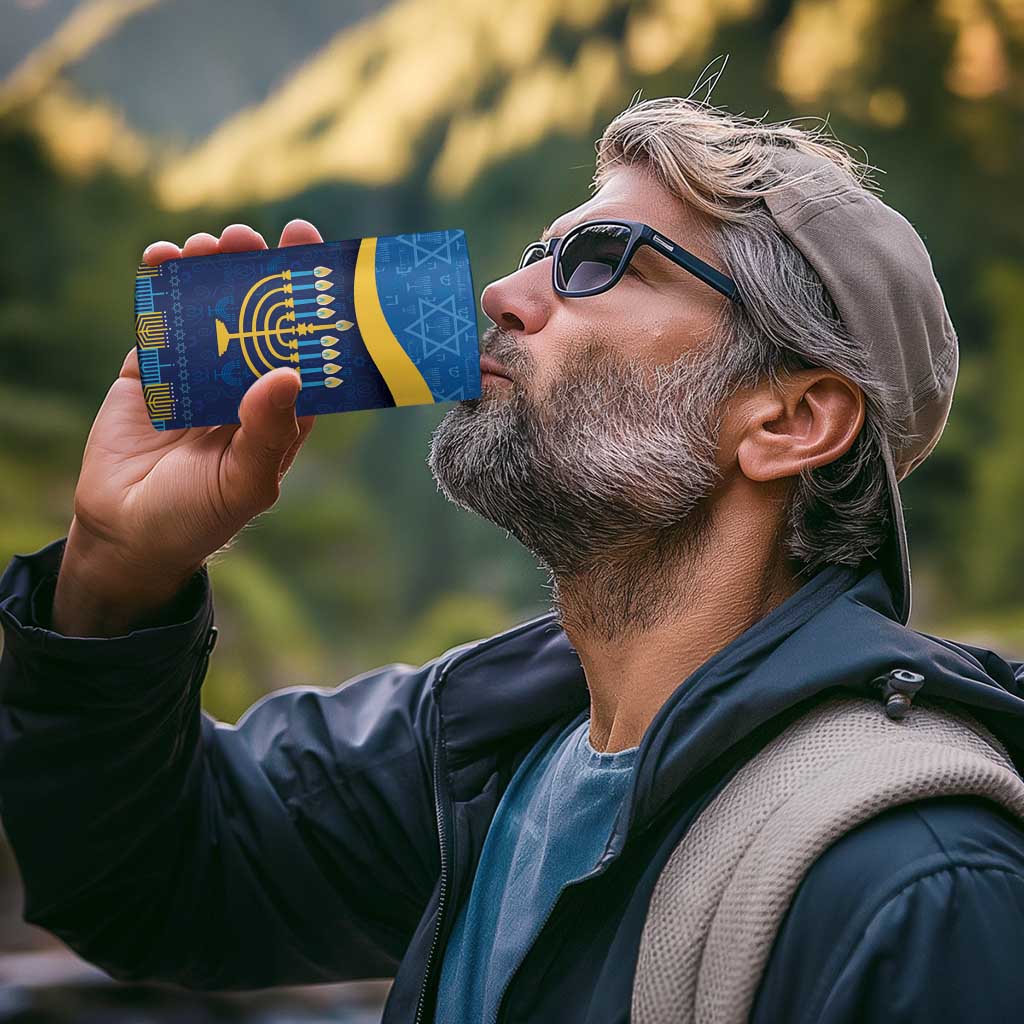 Love and Light Hanukkah 4 in 1 Can Cooler Tumbler The Hanukkiah Menorah Pattern LT9 - Wonder Print Shop