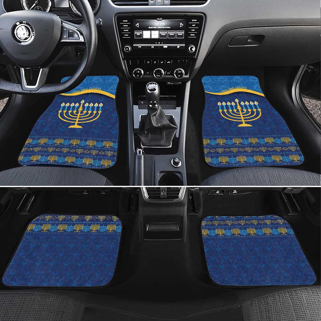 Love and Light Hanukkah Car Mats The Hanukkiah Menorah Pattern LT9 - Wonder Print Shop