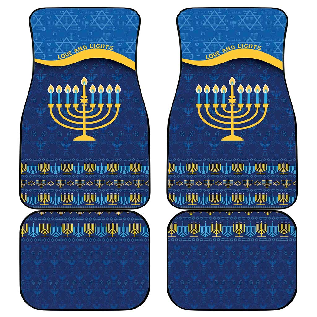 Love and Light Hanukkah Car Mats The Hanukkiah Menorah Pattern LT9 - Wonder Print Shop