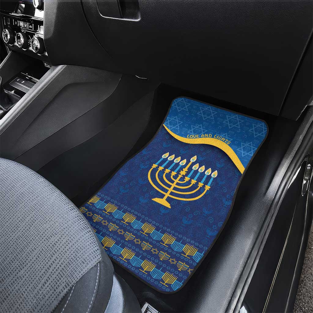 Love and Light Hanukkah Car Mats The Hanukkiah Menorah Pattern LT9 - Wonder Print Shop