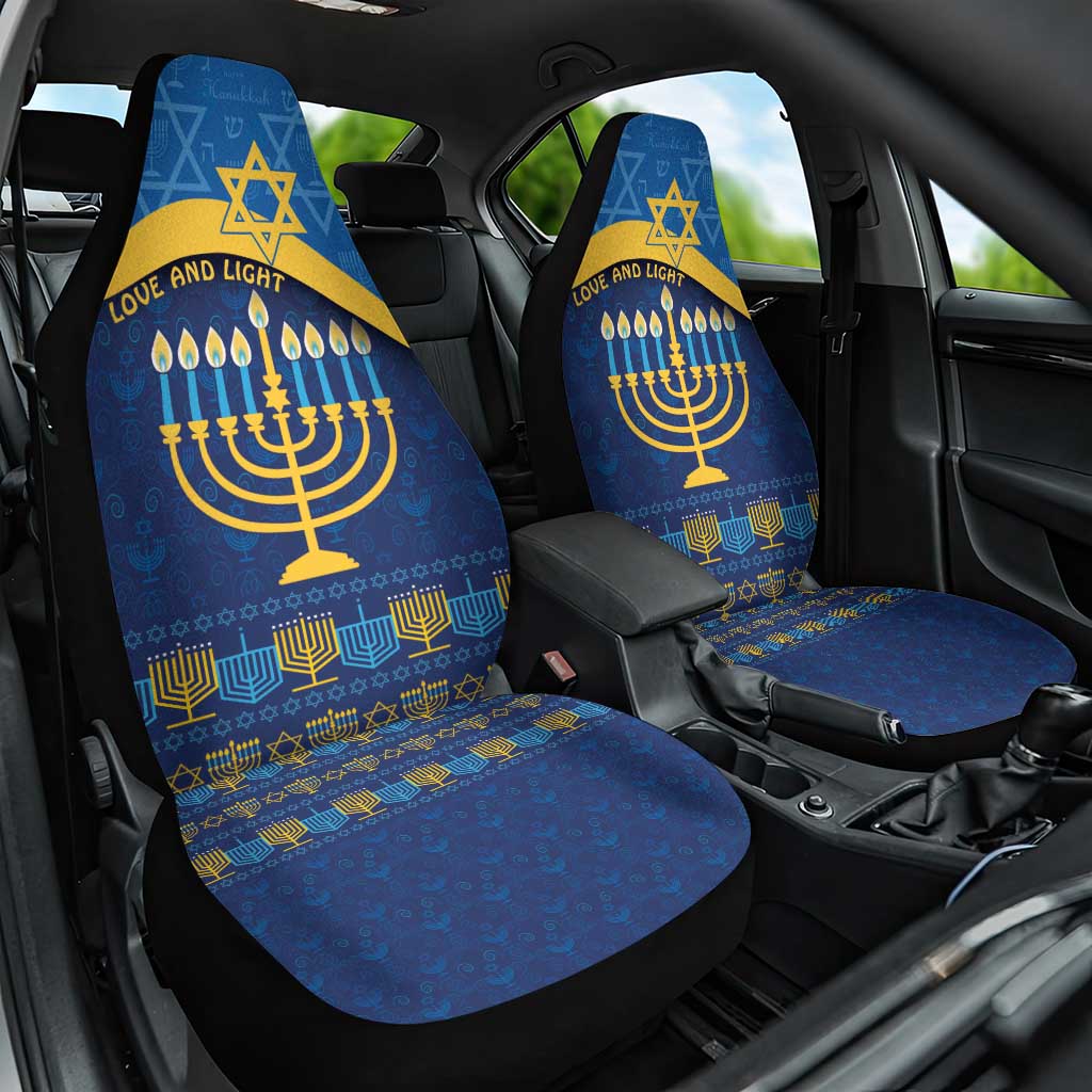 Love and Light Hanukkah Car Seat Cover The Hanukkiah Menorah Pattern LT9 - Wonder Print Shop