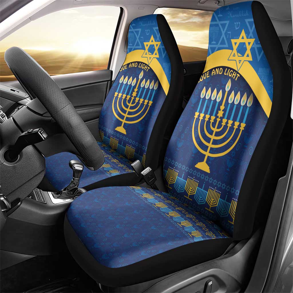 Love and Light Hanukkah Car Seat Cover The Hanukkiah Menorah Pattern LT9 - Wonder Print Shop