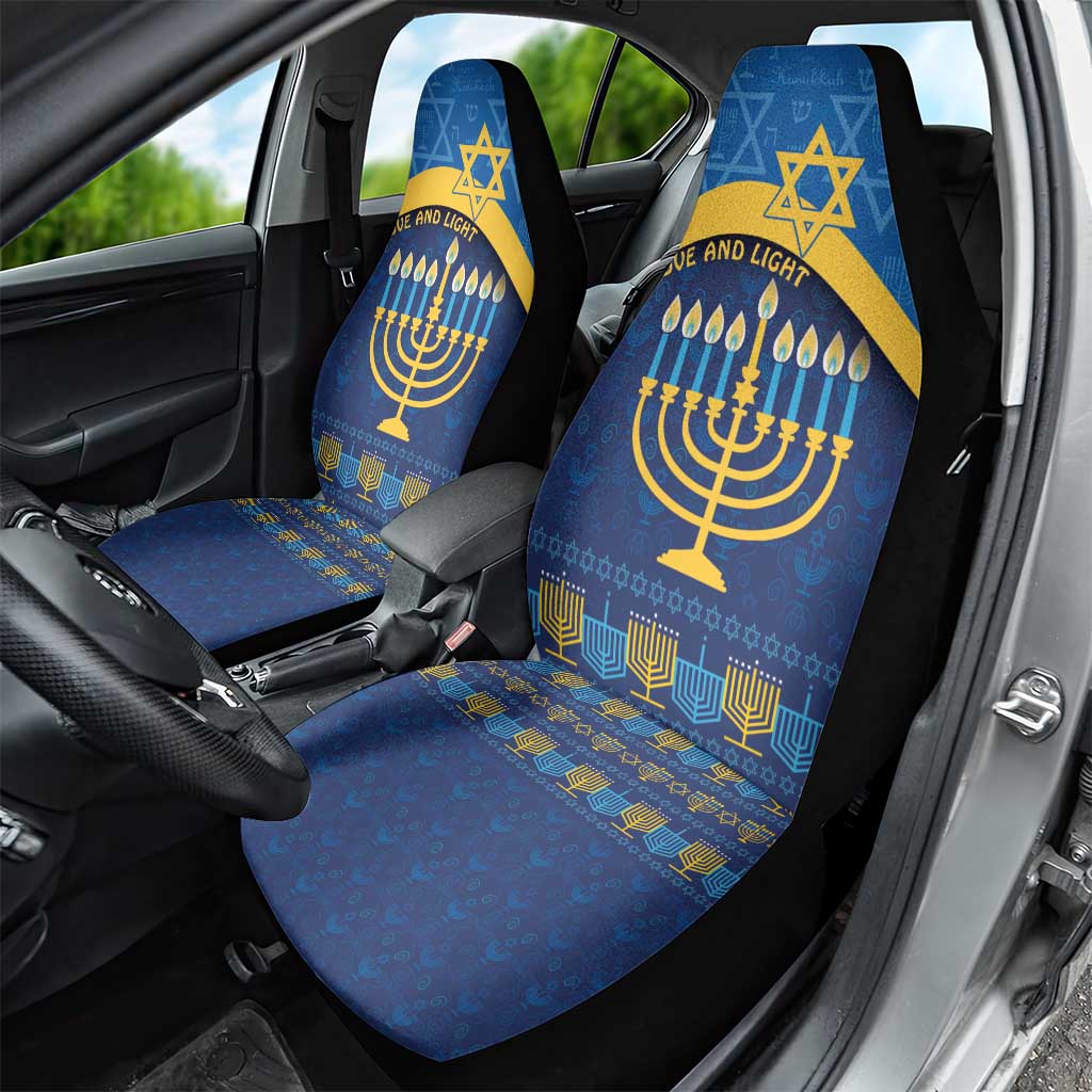 Love and Light Hanukkah Car Seat Cover The Hanukkiah Menorah Pattern LT9 - Wonder Print Shop