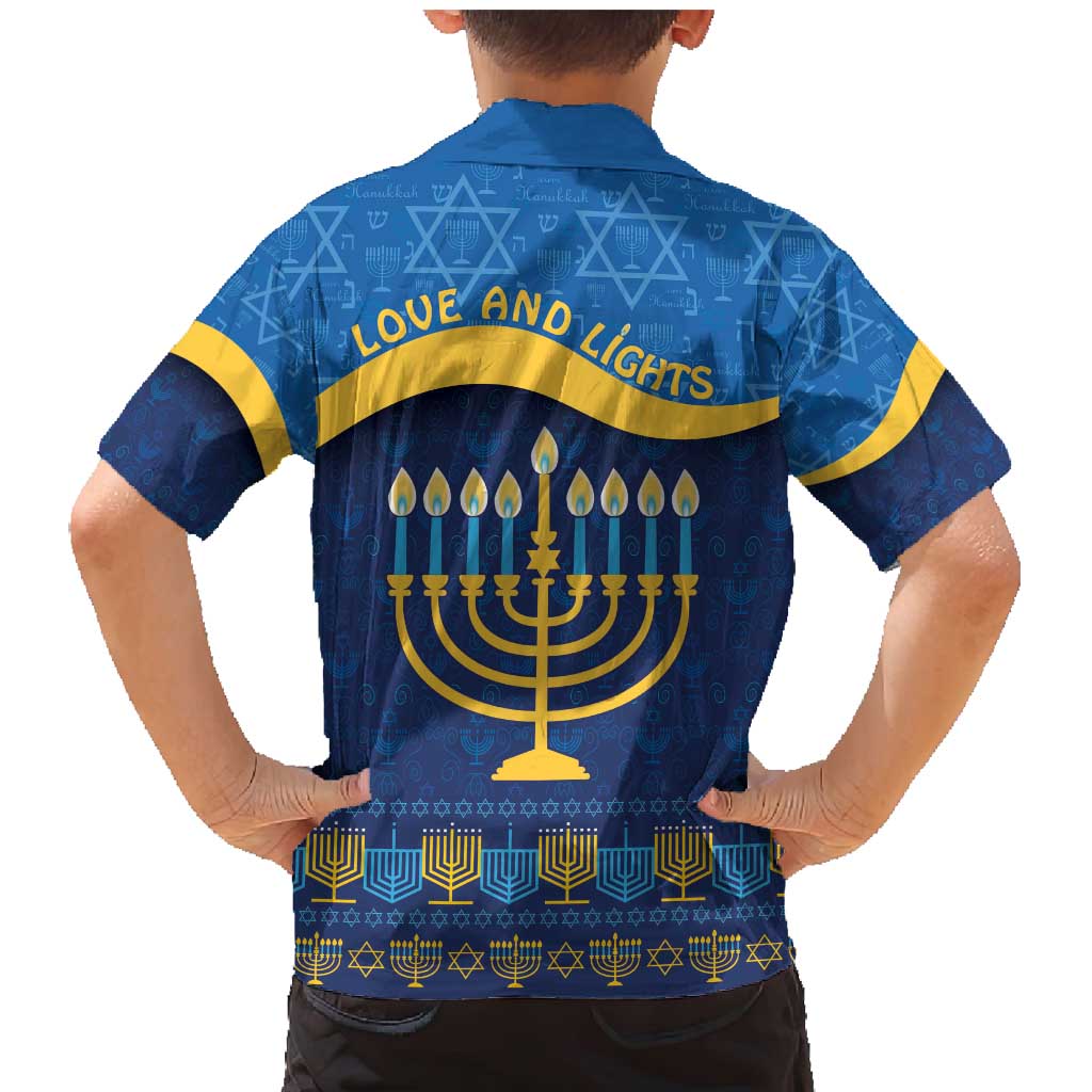 Love and Light Hanukkah Family Matching Mermaid Dress and Hawaiian Shirt The Hanukkiah Menorah Pattern LT9 - Wonder Print Shop