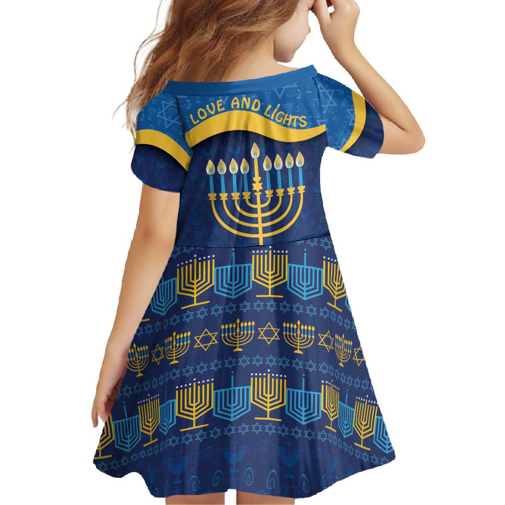 Love and Light Hanukkah Family Matching Mermaid Dress and Hawaiian Shirt The Hanukkiah Menorah Pattern LT9 - Wonder Print Shop