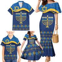 Love and Light Hanukkah Family Matching Mermaid Dress and Hawaiian Shirt The Hanukkiah Menorah Pattern LT9 - Wonder Print Shop