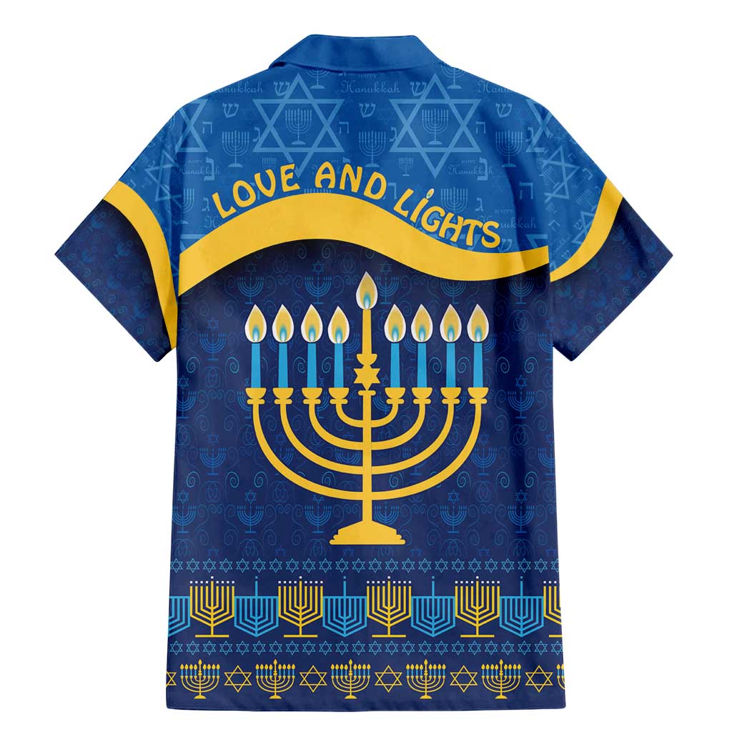 Love and Light Hanukkah Family Matching Mermaid Dress and Hawaiian Shirt The Hanukkiah Menorah Pattern LT9 - Wonder Print Shop