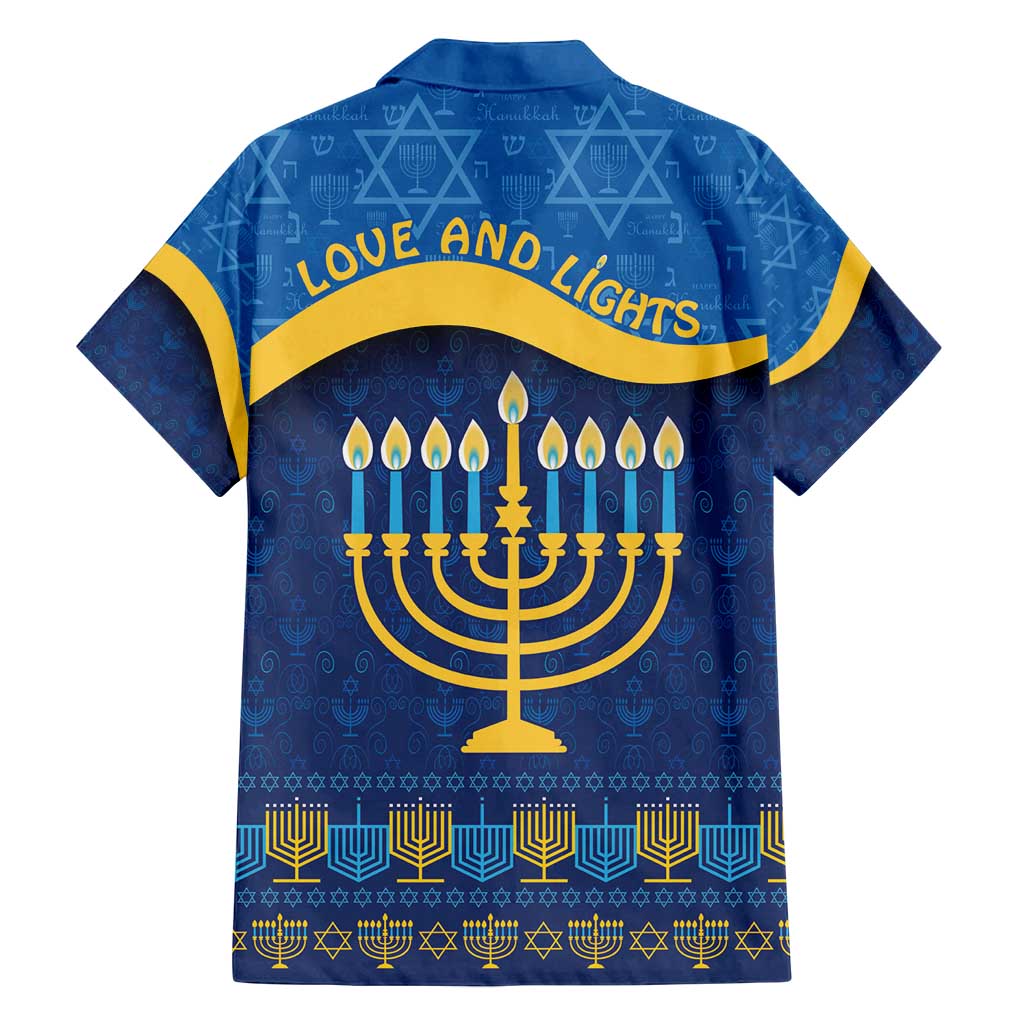 Love and Light Hanukkah Family Matching Puletasi and Hawaiian Shirt The Hanukkiah Menorah Pattern - Wonder Print Shop