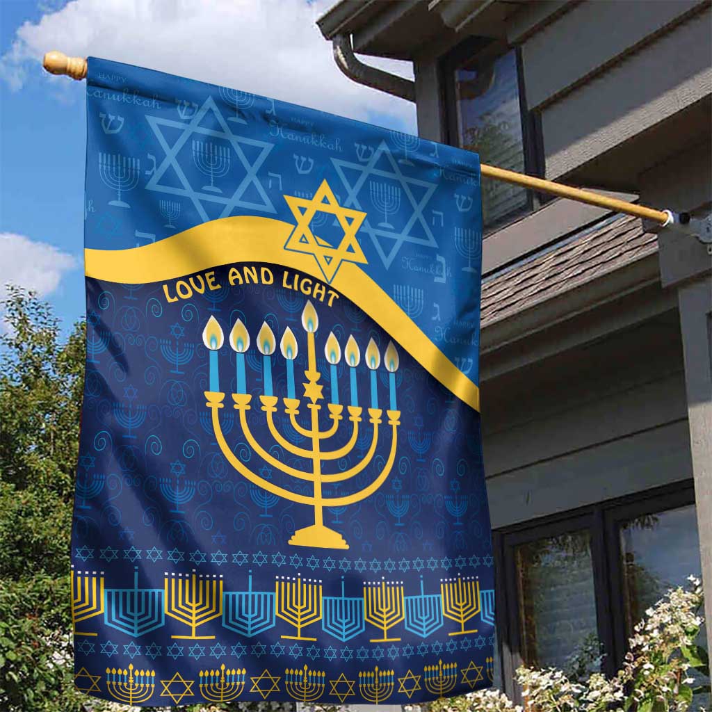 Love and Light Hanukkah Garden Flag The Hanukkiah Menorah Pattern - Wonder Print Shop