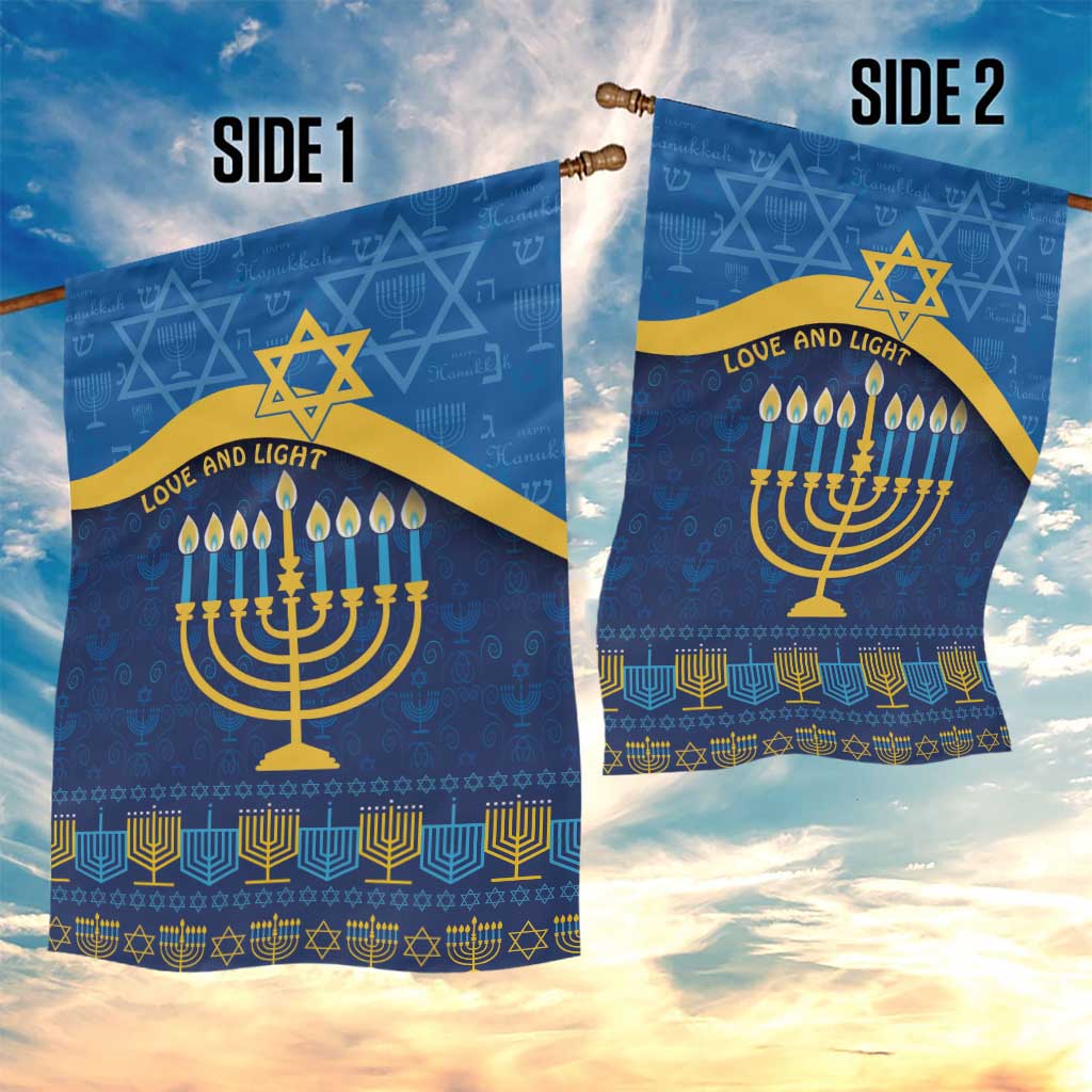 Love and Light Hanukkah Garden Flag The Hanukkiah Menorah Pattern - Wonder Print Shop