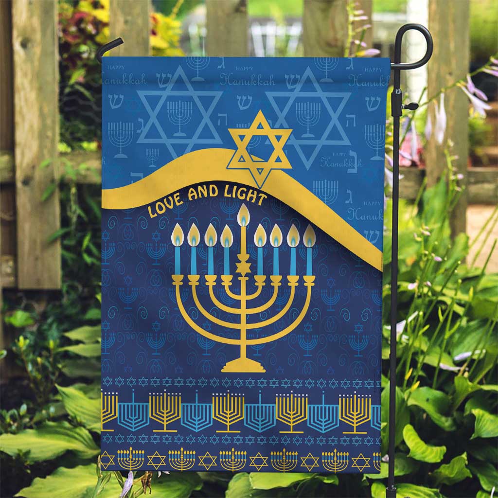 Love and Light Hanukkah Garden Flag The Hanukkiah Menorah Pattern - Wonder Print Shop