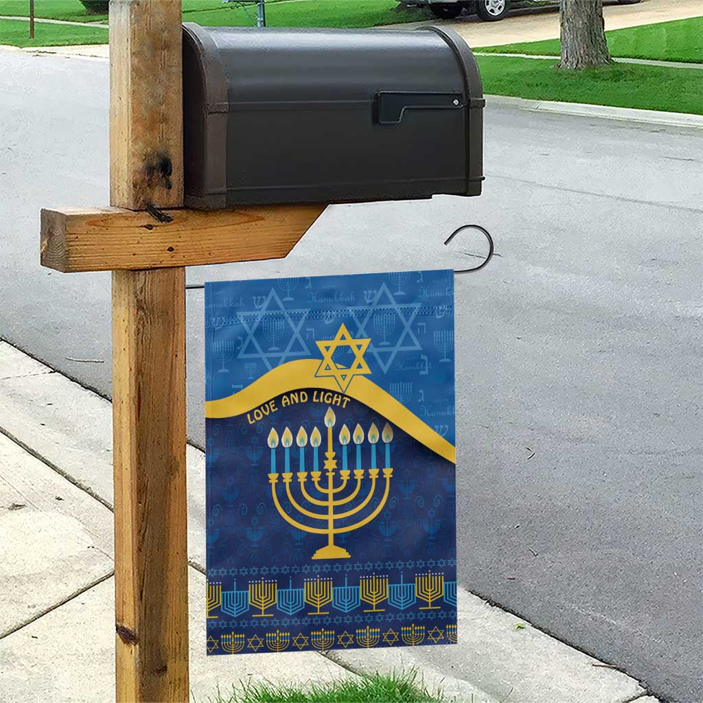 Love and Light Hanukkah Garden Flag The Hanukkiah Menorah Pattern - Wonder Print Shop