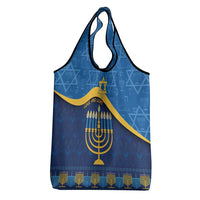 Love and Light Hanukkah Grocery Bag The Hanukkiah Menorah Pattern