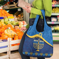 Love and Light Hanukkah Grocery Bag The Hanukkiah Menorah Pattern