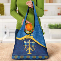 Love and Light Hanukkah Grocery Bag The Hanukkiah Menorah Pattern