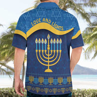 Love and Light Hanukkah Hawaiian Shirt The Hanukkiah Menorah Pattern - Wonder Print Shop