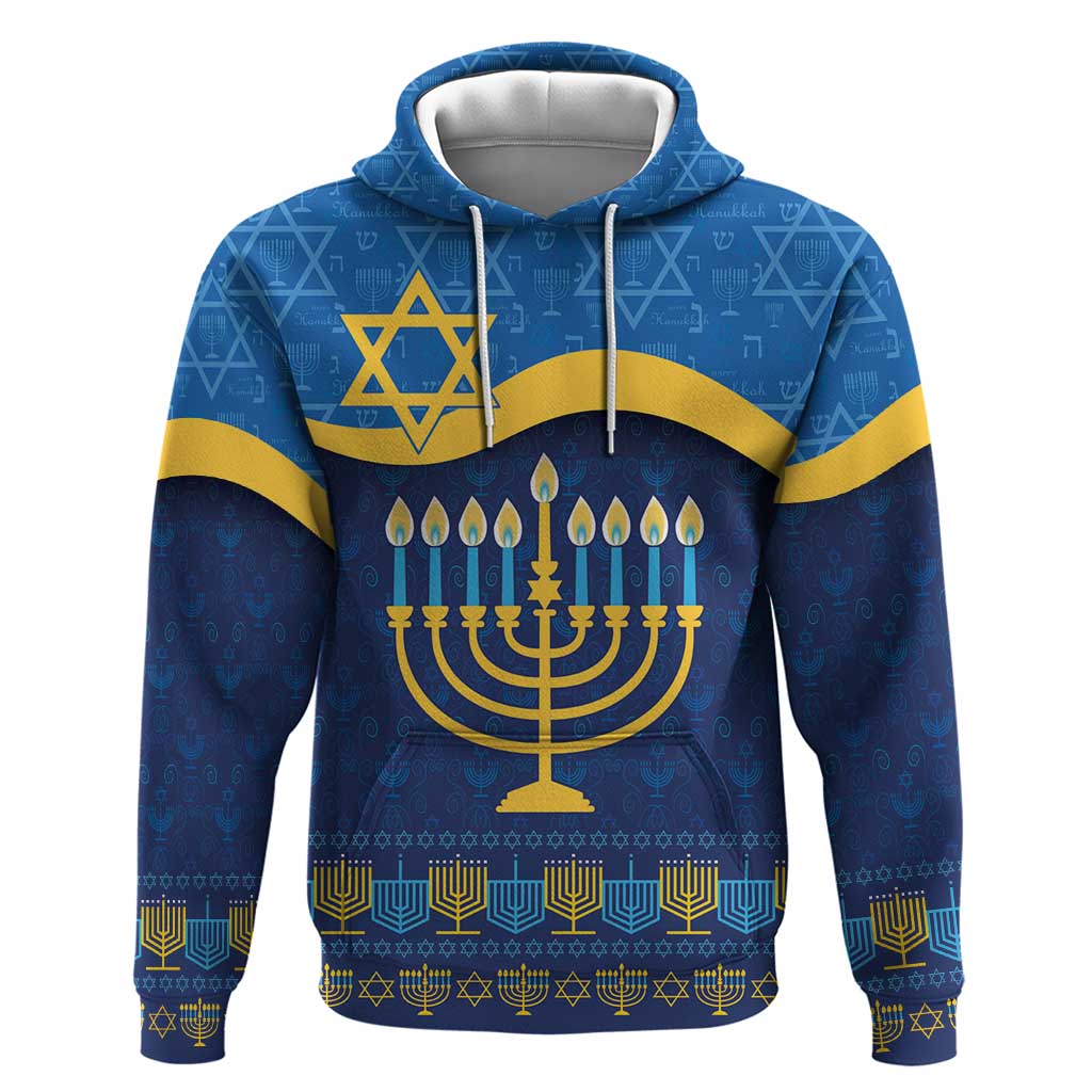 Love and Light Hanukkah Hoodie The Hanukkiah Menorah Pattern - Wonder Print Shop