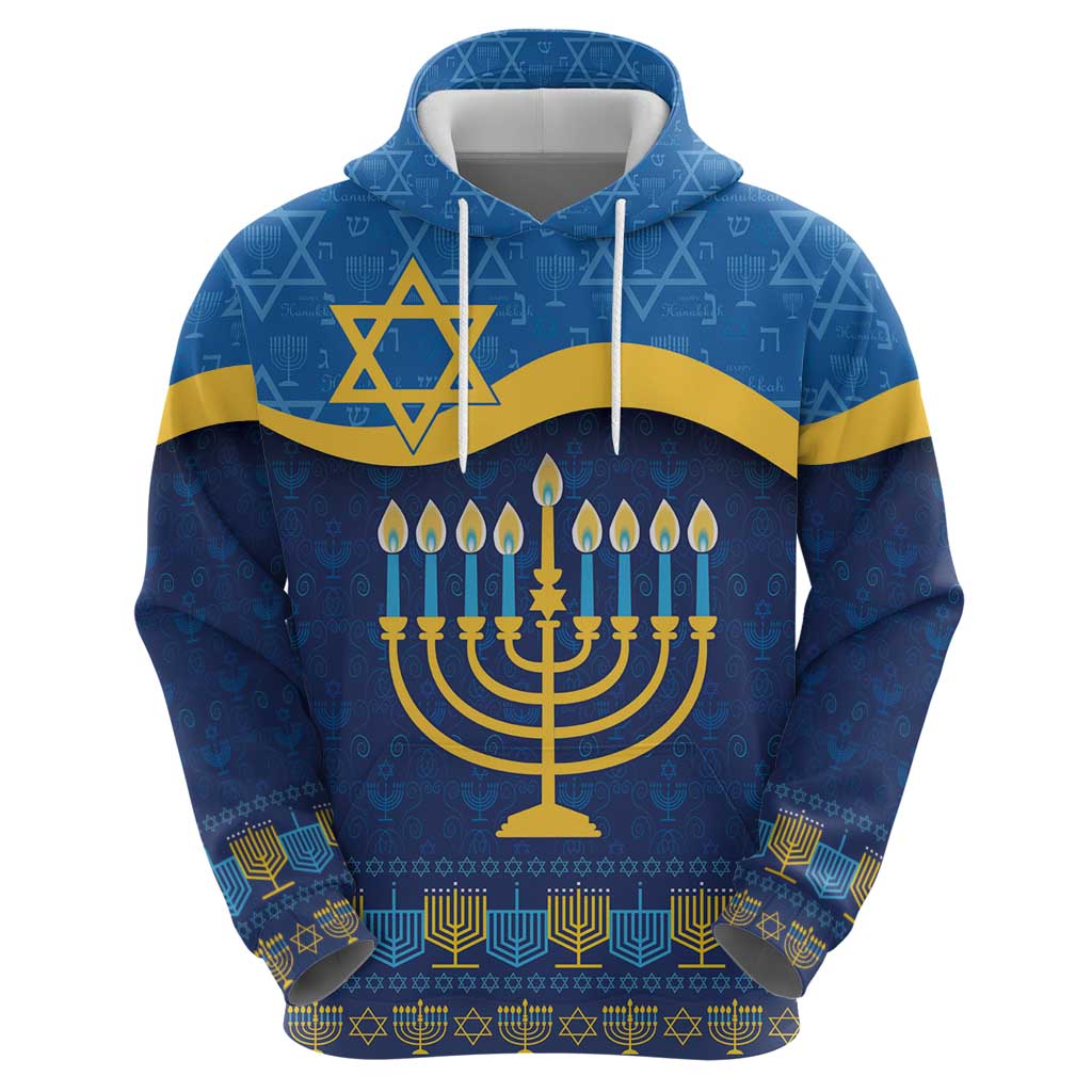 Love and Light Hanukkah Hoodie The Hanukkiah Menorah Pattern - Wonder Print Shop