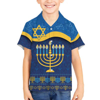 Love and Light Hanukkah Kid Hawaiian Shirt The Hanukkiah Menorah Pattern - Wonder Print Shop