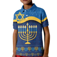 Love and Light Hanukkah Kid Polo Shirt The Hanukkiah Menorah Pattern - Wonder Print Shop