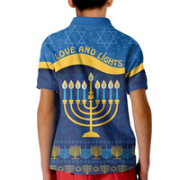 Love and Light Hanukkah Kid Polo Shirt The Hanukkiah Menorah Pattern - Wonder Print Shop