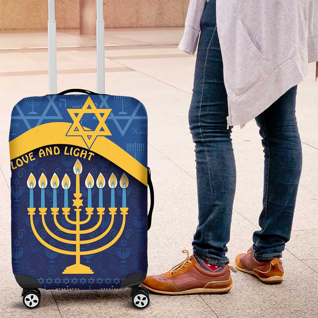 Love and Light Hanukkah Luggage Cover The Hanukkiah Menorah Pattern - Wonder Print Shop