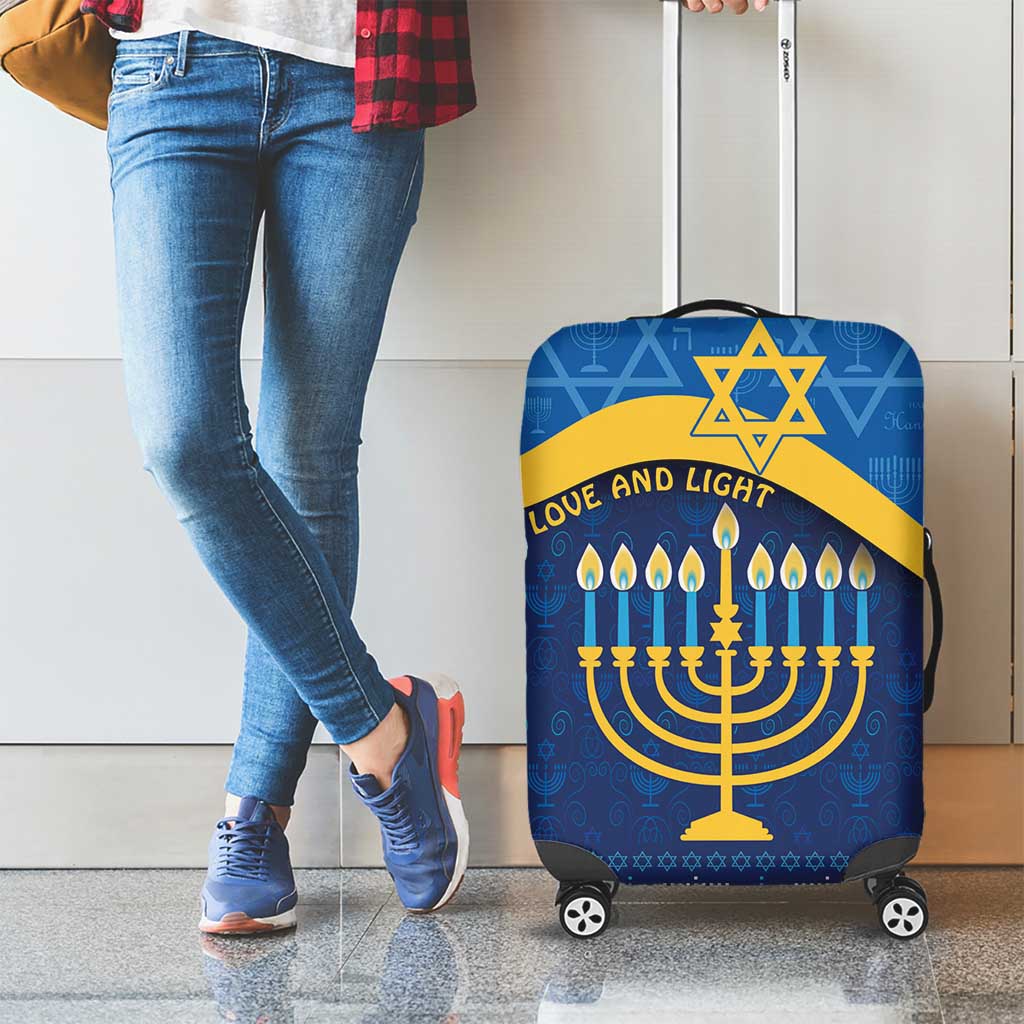 Love and Light Hanukkah Luggage Cover The Hanukkiah Menorah Pattern - Wonder Print Shop