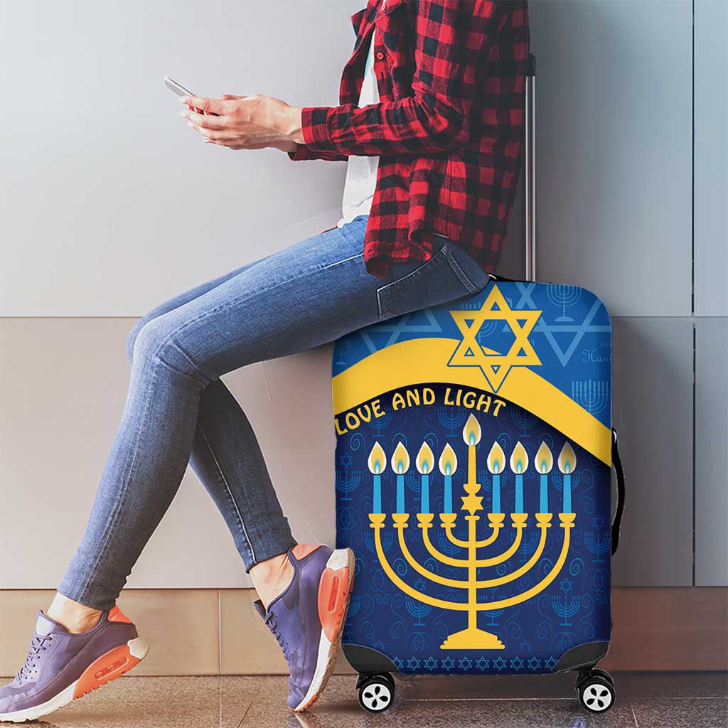 Love and Light Hanukkah Luggage Cover The Hanukkiah Menorah Pattern - Wonder Print Shop