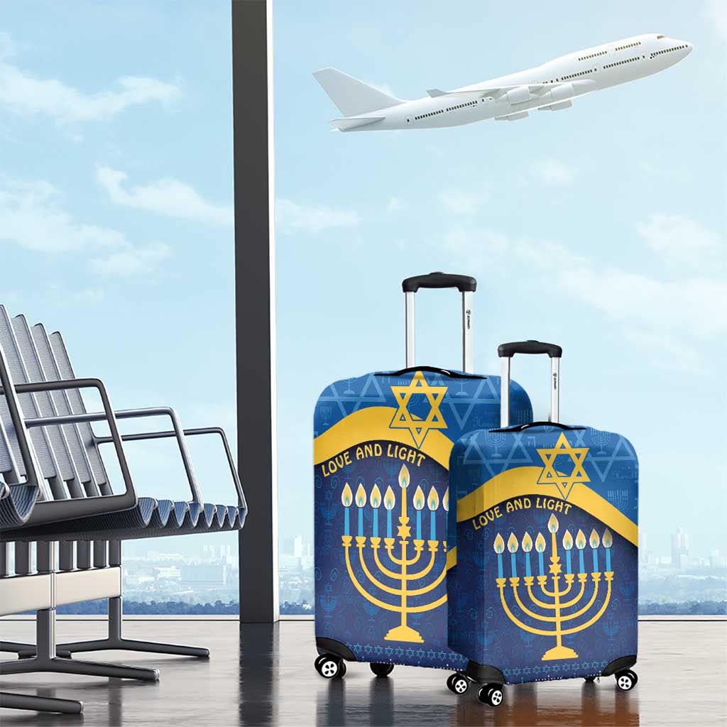 Love and Light Hanukkah Luggage Cover The Hanukkiah Menorah Pattern - Wonder Print Shop